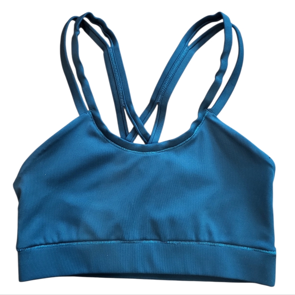 Janji Pace Sports Bra Dual-Strap Support Blue Teal Size XS